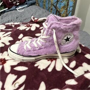 Converse Lavender Fuzzy High-Tops